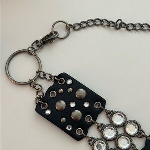 Funky Tough Black and Silver Chain Belt